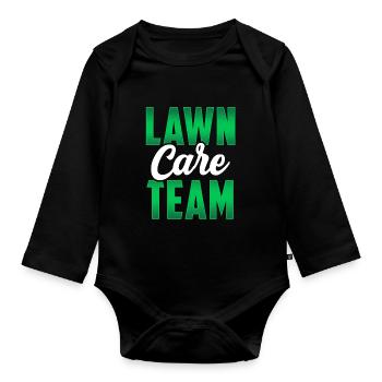 Team Lawn Care Lawn Mowing Lawn Mower - Organic Longsleeve Baby Bodysuit - black - Front