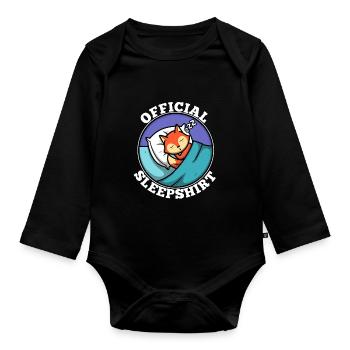 Official sleepshirt Fox pajama - Organic Longsleeve Baby Bodysuit - black - Front