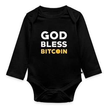 Le Bitcoin - Body Bébé bio manches longues - noir - Devant