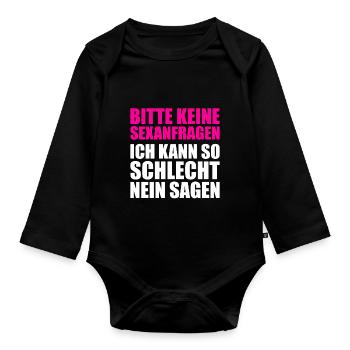 Keine Sexanfragen nein sagen - Baby Bio-Langarm-Body - Schwarz - Vorne