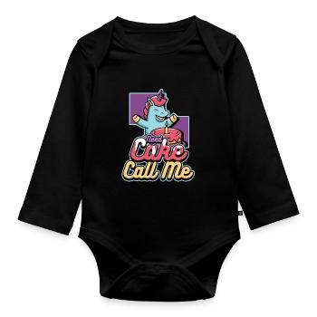 Need Cake Call Me Delicious Cake Bakery - Organic Longsleeve Baby Bodysuit - black - Front