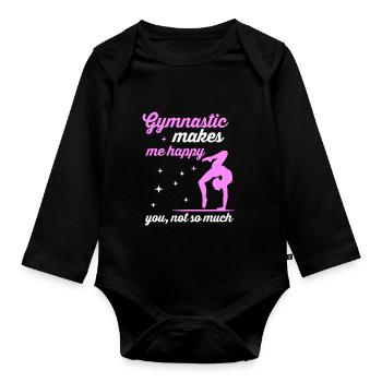 Gymnastics - Organic Longsleeve Baby Bodysuit - black - Front