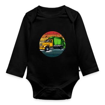 Garbage Man Gift Garbage Garbage Collection Waste Profession - Organic Longsleeve Baby Bodysuit - black - Front