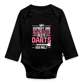 Darts Dart - Baby Bio-Langarm-Body - Schwarz - Vorne