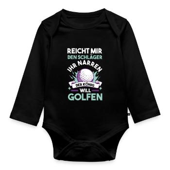Golf Golfer - Baby Bio-Langarm-Body - Schwarz - Vorne