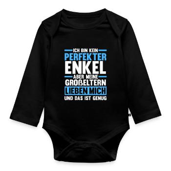 Enkel - Baby Bio-Langarm-Body - Schwarz - Vorne