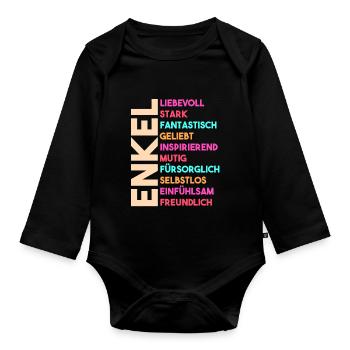 Enkel - Baby Bio-Langarm-Body - Schwarz - Vorne