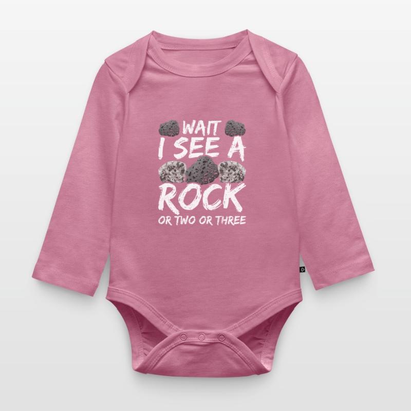 Warte Ich Sehe Einen Stein Oder Zwei Oder Drei Baby Bio-Langarm-Body