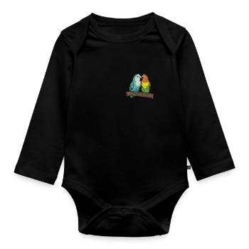 Rose head I Inseparable motif for - Organic Longsleeve Baby Bodysuit - black - Front