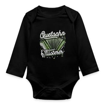 Steirische Harmonika Ziachorgl Quetschn Steiermark - Baby Bio-Langarm-Body - Schwarz - Vorne
