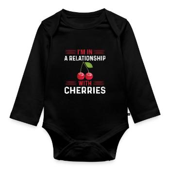 Cherry T-Shirt - Organic Longsleeve Baby Bodysuit - black - Front