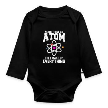 Ne faites jamais confiance à un atome de chimie - Body Bébé bio manches longues - noir - Devant