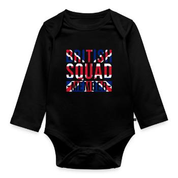 Membres de l’escouade britannique - Body Bébé bio manches longues - noir - Devant