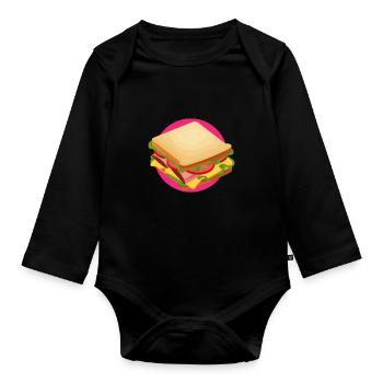 Sandwich Restauration rapide - Body Bébé bio manches longues - noir - Devant