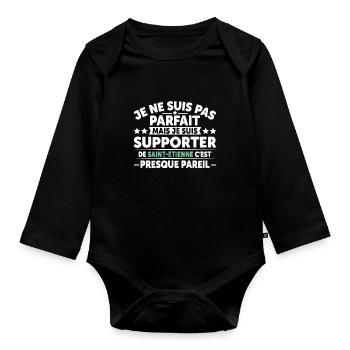 Supporter De Saint Étienne - Body Bébé bio manches longues - noir - Devant