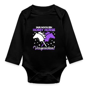 Hobby Horse Hobby Horsing Steckenpferd - Baby Bio-Langarm-Body - Schwarz - Vorne