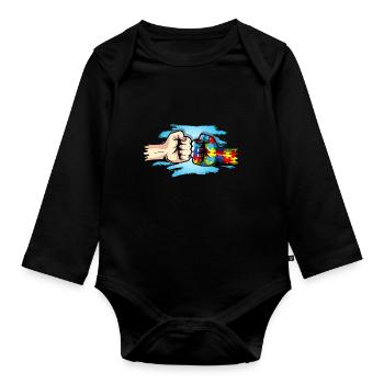 Autism Gift Autistic Asperger ADHD Autism - Organic Longsleeve Baby Bodysuit - black - Front