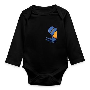 Hut Singer Bird - Organic Longsleeve Baby Bodysuit - black - Front