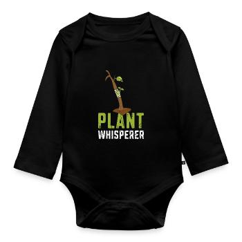 Plant Whisperer Funny Hobby Gardening - Botanique - Body Bébé bio manches longues - noir - Devant