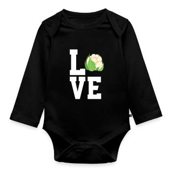 Blumenkohl Liebhaber - Baby Bio-Langarm-Body - Schwarz - Vorne