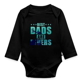 Plongeur Papa Meilleur Père Plongée - Body Bébé bio manches longues - noir - Devant