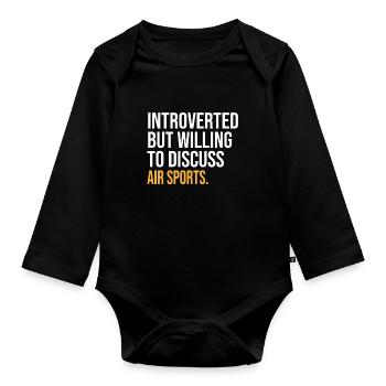J’AI MIS MES SPORTS AÉRIENS EN PAUSE POUR ÊTRE ICI - Body Bébé bio manches longues - noir - Devant