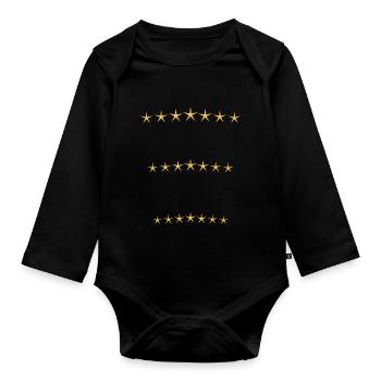 Goldene Sternenketten - Baby Bio-Langarm-Body - Schwarz - Vorne