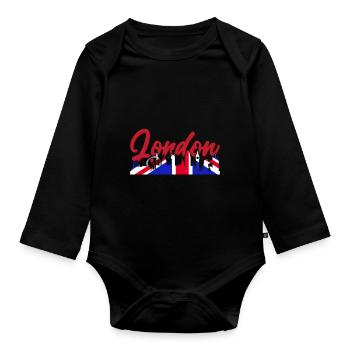 London - Baby Bio-Langarm-Body - Schwarz - Vorne