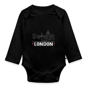 Londres - Body Bébé bio manches longues - noir - Devant