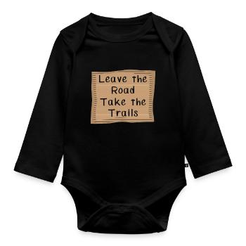 Wandern Leave the Road take the Trails - Baby Bio-Langarm-Body - Schwarz - Vorne