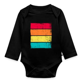Sunset Grunge Background - Organic Longsleeve Baby Bodysuit - black - Front
