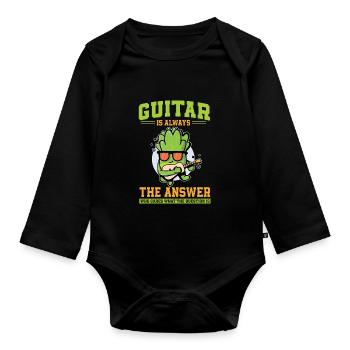 Lettuce Guitar - Organic Longsleeve Baby Bodysuit - black - Front