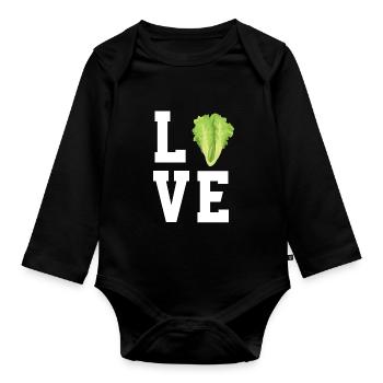 I love lettuce - Organic Longsleeve Baby Bodysuit - black - Front