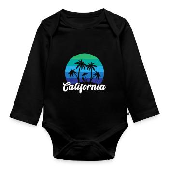 Palmen - Baby Bio-Langarm-Body - Schwarz - Vorne