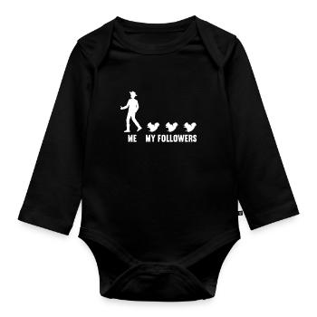 Moi et mes disciples hommes écureuils - Body Bébé bio manches longues - noir - Devant