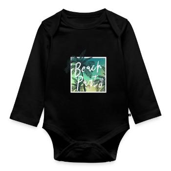 party beach Design pour un peuple qui cherche la fête - Body Bébé bio manches longues - noir - Devant