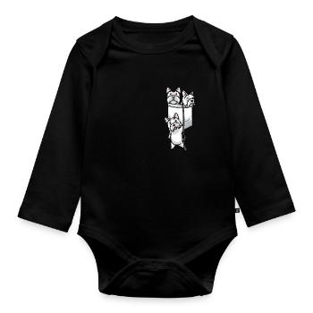 West Highland White Terrier Dog Westie - Organic Longsleeve Baby Bodysuit - black - Front