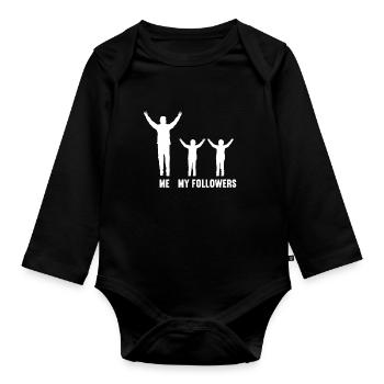 Moi et mes disciples pour les hommes fils fils fils - Body Bébé bio manches longues - noir - Devant