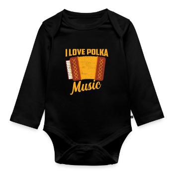 J’aime Polka Music Accordéon Dot - Body Bébé bio manches longues - noir - Devant