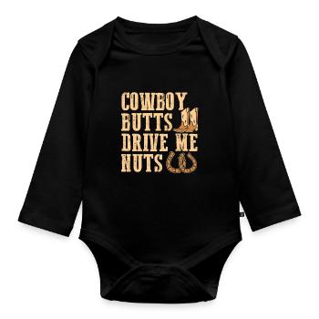 Cowboy Butts Drive Me Nuts Female Western Rodeo - Body Bébé bio manches longues - noir - Devant