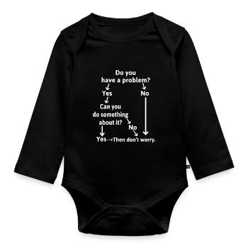 Problem solving for problems that are not - Organic Longsleeve Baby Bodysuit - black - Front