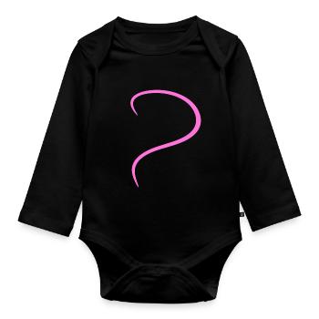 Conception rose demi-cœur - Body Bébé bio manches longues - noir - Devant