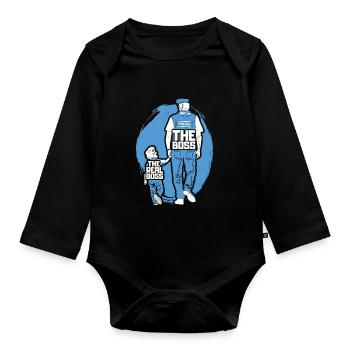 Police Papa Son Partner Look - Organic Longsleeve Baby Bodysuit - black - Front