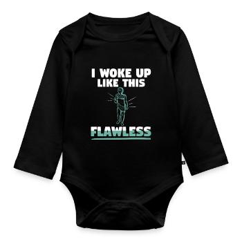 Flawless Woke Up Like This Art History - Organic Longsleeve Baby Bodysuit - black - Front