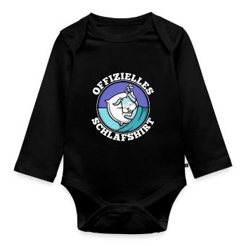 Offizielles schlafshirt Hase - Baby Bio-Langarm-Body - Schwarz - Vorne