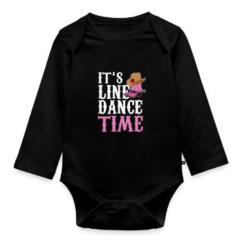 C’est line dance Time Line Dancing Country Music - Body Bébé bio manches longues - noir - Devant
