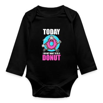 Donut heute Ich will kein Donut sein - Baby Bio-Langarm-Body - Schwarz - Vorne