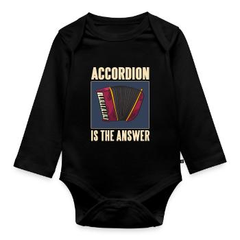 L’accordéon est la réponse - Body Bébé bio manches longues - noir - Devant