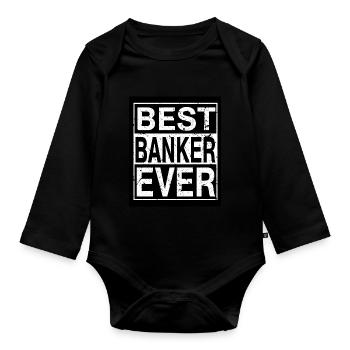 Banquier Meilleur banquier de tous les temps - Body Bébé bio manches longues - noir - Devant