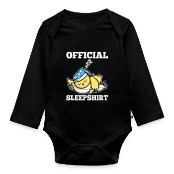 Official sleepshirt chicken - Organic Longsleeve Baby Bodysuit - black - Front